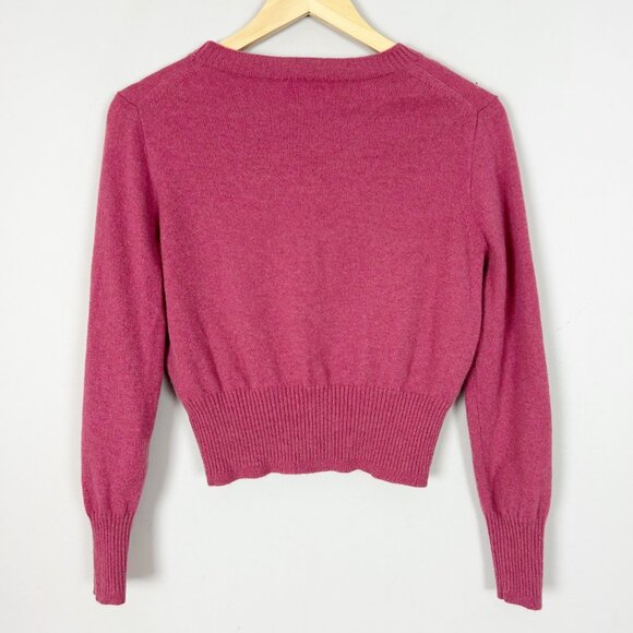 J.Crew Shrunken Cashmere Crewneck Sweater Berry Red Size Small Women's - Picture 2 of 3